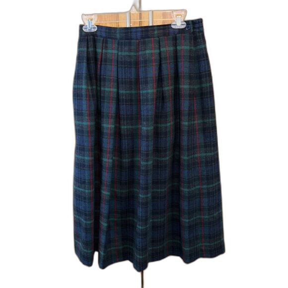 Nell Flowers Two piece Wool Blend skirt Set 14 Vintage Women Lined Plaid - Picture 12 of 16